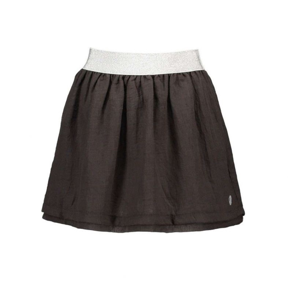 Elegant Charcoal Skirt with Silver Waistband